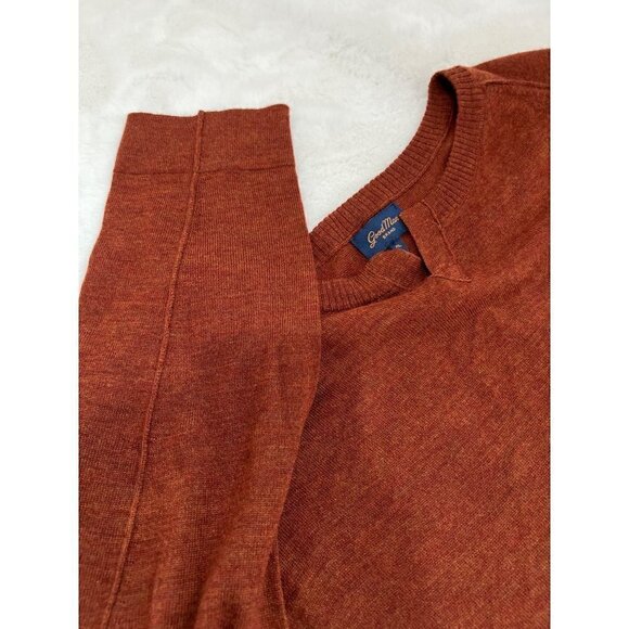 NWT GOOD MAN BRAND Size XL MVP Slim Fit Notch Neck Wool Sweater brown MSRP$185 - Picture 5 of 11
